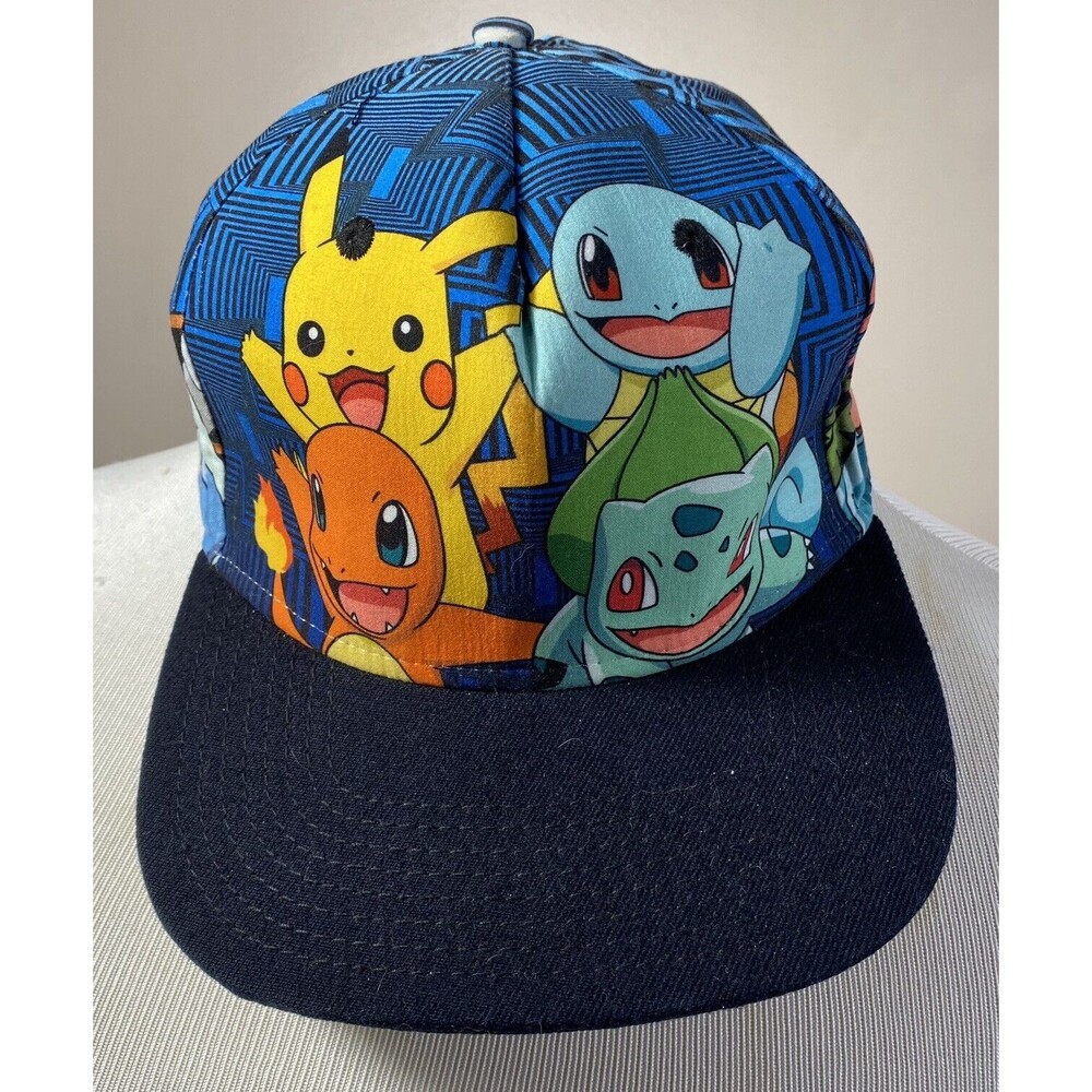 Pokemon Pikachu Friends Flat Bill Snapback Multicolor Gamer Hat Charzard